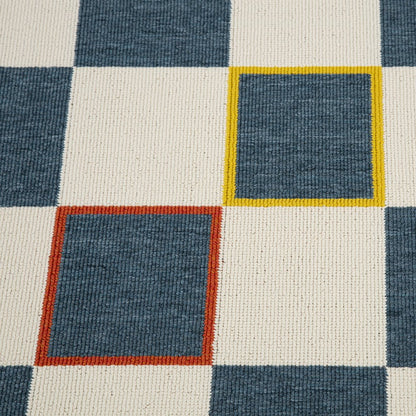 Mapa Durable Performance Area Rug Outdoor in Blue/White, 5' x 7'