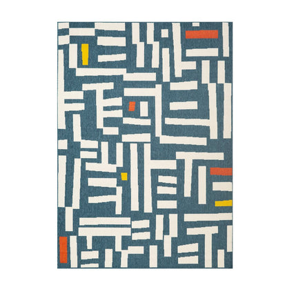 Mapa Durable Performance Area Rug Outdoor in Blue/White, 8' x 9'9"
