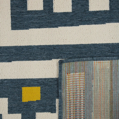 Mapa Durable Performance Area Rug Outdoor in Blue/White, 8' x 9'9"