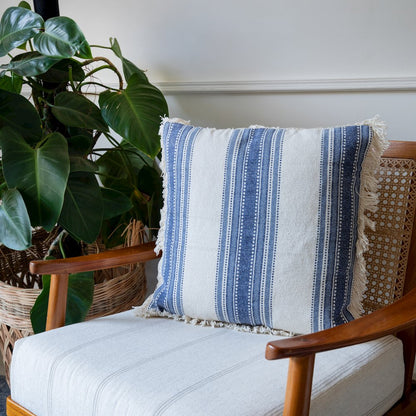 Seashore Cotton Pillow Set of 2 in Blue/White, 18" x 18"