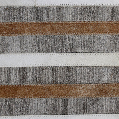 Textured Faux Leather Natural Throw Pillow