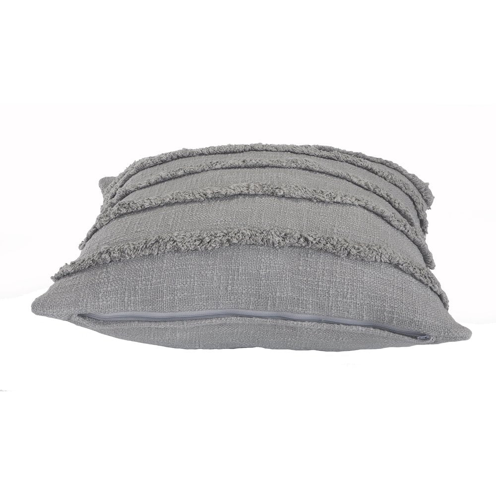 Ox Bay Gray Solid All-Natural Cotton  Square 4 Piece Pillow Cover Set