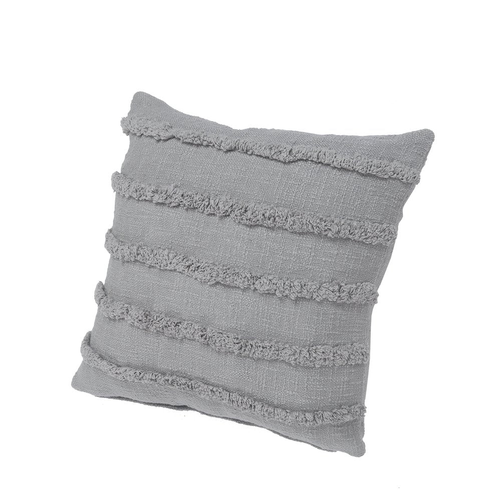 Ox Bay Gray Solid All-Natural Cotton  Square 4 Piece Pillow Cover Set
