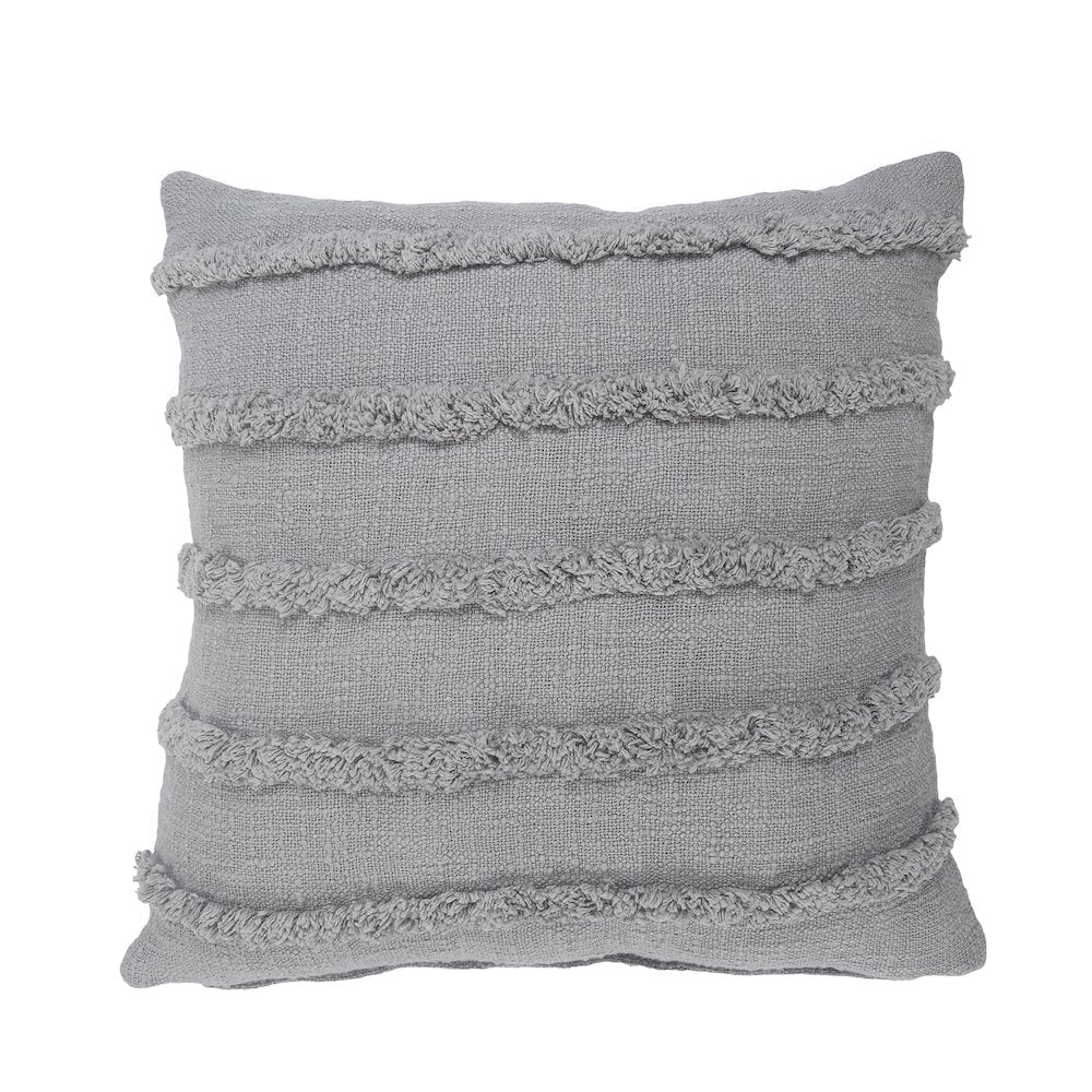 Ox Bay Gray Solid All-Natural Cotton  Square 4 Piece Pillow Cover Set