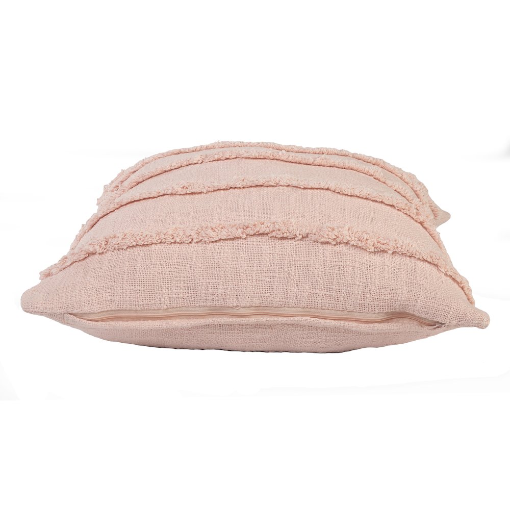 Ox Bay Blush Solid All-Natural Cotton  Square 4 Piece Pillow Cover Set