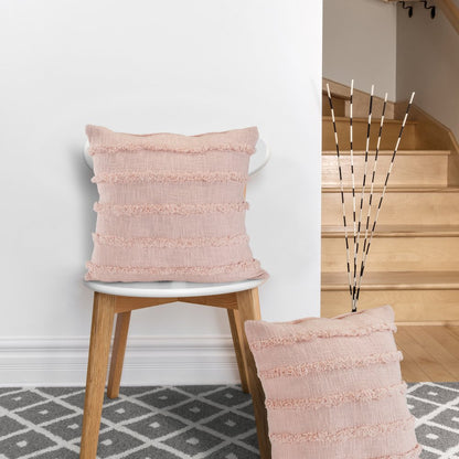 Pearl Blush Overtufted Solid Throw Pillow