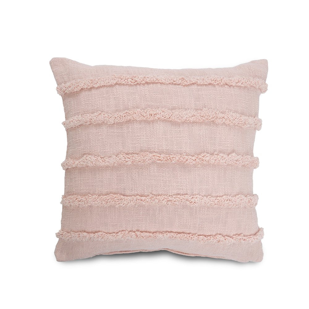Ox Bay Blush Solid All-Natural Cotton  Square 4 Piece Pillow Cover Set