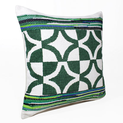 Mindy Cotton Blend Pillow Set of 2 in Green, 20" x 20"