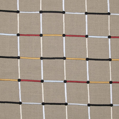 Beige/Multi Contemporary Checkered Hand-Woven Throw Pillow Cover