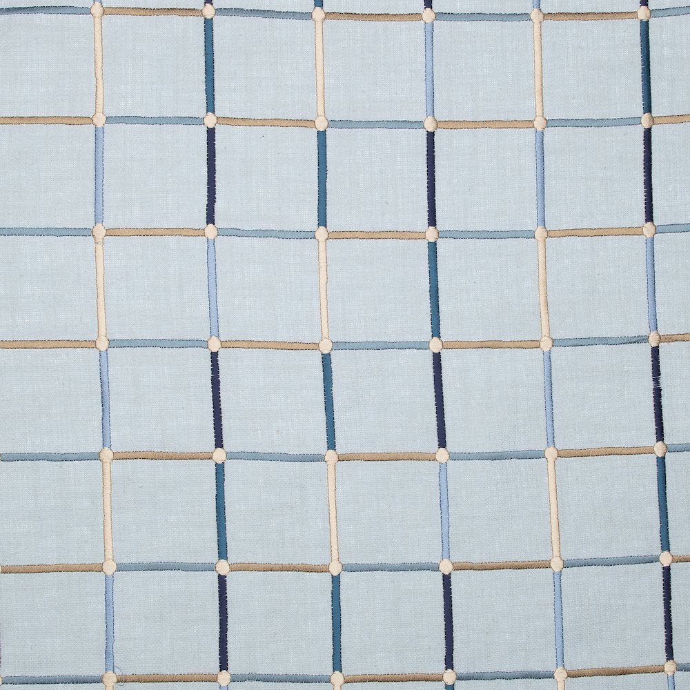 Light Blue/Multi Contemporary Checkered Hand-Woven Throw Pillow Cover