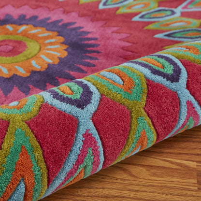 Pink Peacock Indoor Area Rug