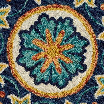 Blue Indoor Round Area Rug With Classic Design And Soft Material