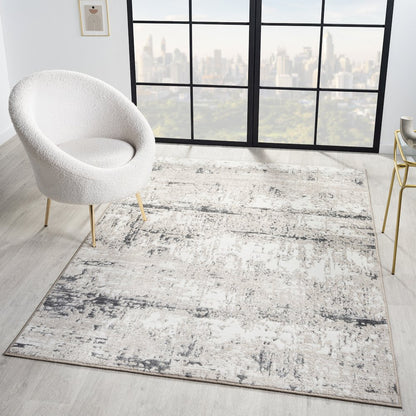 Antalya Durable Performance Area Rug Indoor in Beige/Gray, 9' x 12'