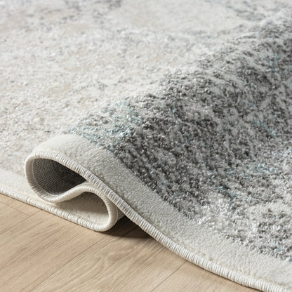 Antalya Durable Performance Area Rug Indoor in Beige/Blue, 7'5" x 9'5"