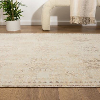 Aria Durable Performance Area Rug Indoor in Beige, 7'10" x 9'10"
