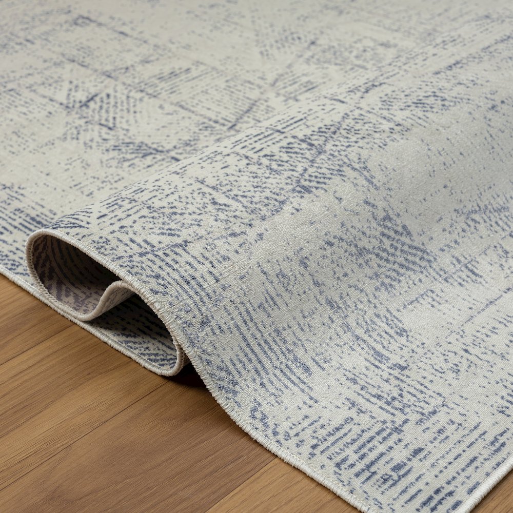 Aria Durable Performance Area Rug Indoor in Gray/Blue, 7'10" x 9'10"