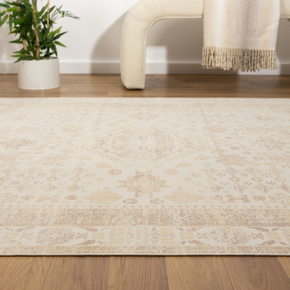 Aria Durable Performance Area Rug Indoor in Beige, 7'10" x 9'10"