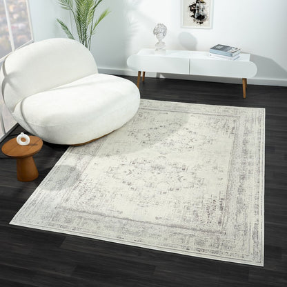 Aria Durable Performance Area Rug Indoor in Gray, 7'10" x 9'10"