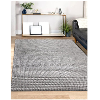 Bergen Wool Blend Area Rug Indoor in Gray/Silver, 9' x 12'
