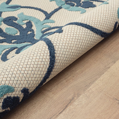 Copa Cabana Durable Performance Area Rug Outdoor in Blue/Beige, 7'10" x 9'10"
