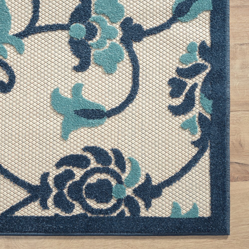 Copa Cabana Durable Performance Area Rug Outdoor in Blue/Beige, 7'10" x 9'10"