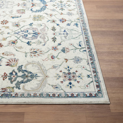 Gala Durable Performance Area Rug Indoor in Ivory/Blue, 7'9" x 9'9"