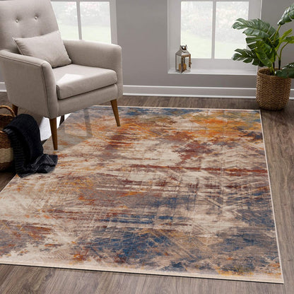 Holi Durable Performance Area Rug Indoor in Gray/Blue, 9' x 12'