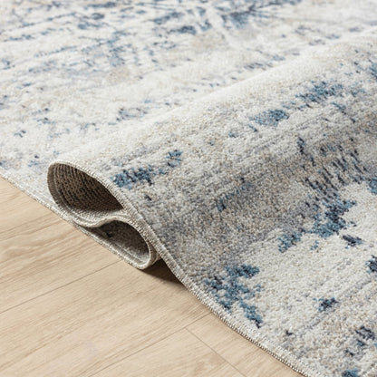 Lanham Durable Performance Area Rug Indoor in Ivory/Blue, 7'9" x 9'9"