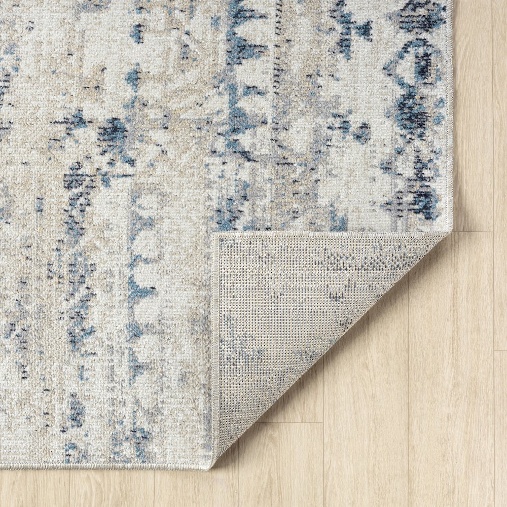 Lanham Durable Performance Area Rug Indoor in Ivory/Blue, 7'9" x 9'9"