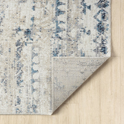 Lanham Durable Performance Area Rug Indoor in Ivory/Blue, 7'9" x 9'9"