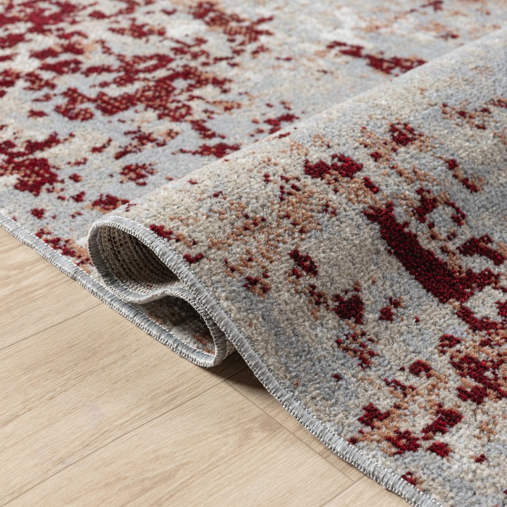 Lanham Durable Performance Area Rug Indoor in Red/Gray, 7'9" x 9'9"