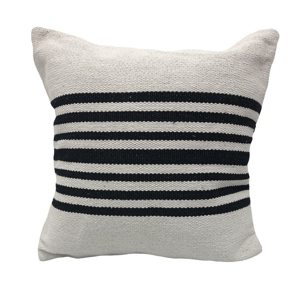 Elevate Cotton Pillow Set of 2 in White/Black, 22" x 22"