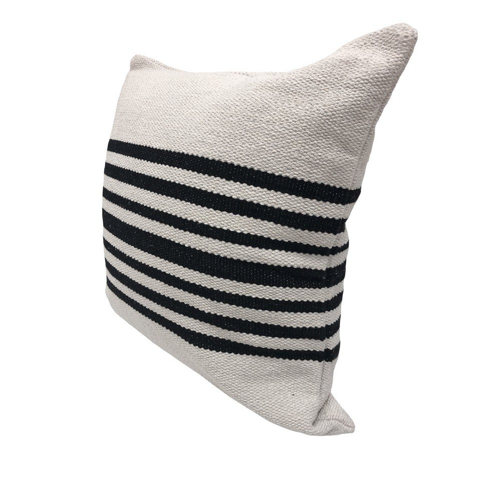 Elevate Cotton Pillow Set of 2 in White/Black, 22" x 22"