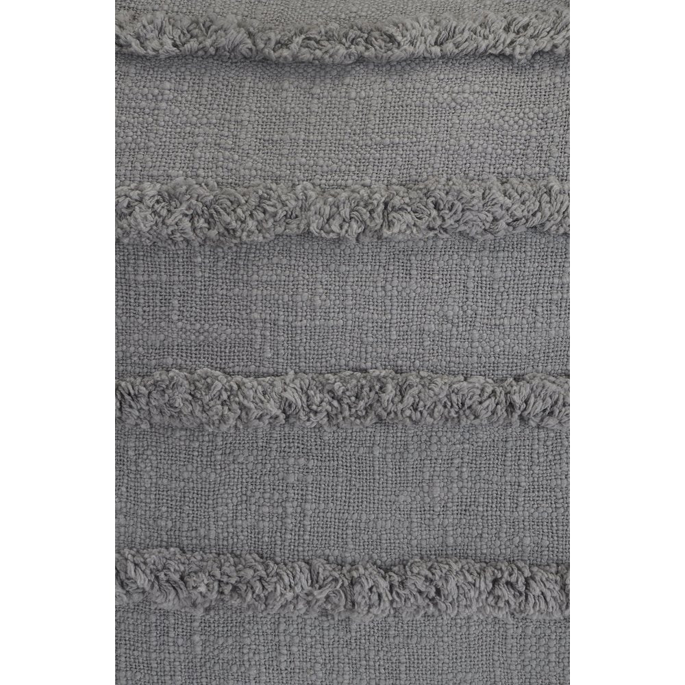 Gray Overtufted Solid Throw Pillow