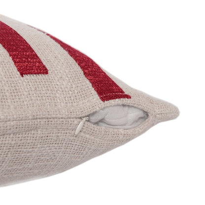 Stacy Garcia  Cotton Blend Poly Filled Pillow in Red/Ivory, 24" x 24"