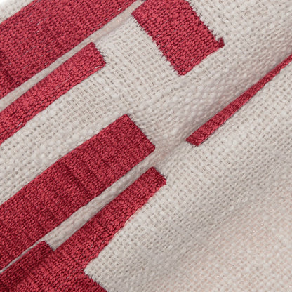 Stacy Garcia  Cotton Blend Poly Filled Pillow in Red/Ivory, 24" x 24"
