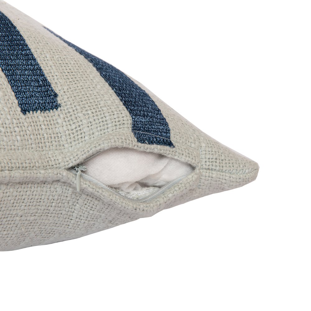 Stacy Garcia  Cotton Blend Poly Filled Pillow in Blue/Ivory, 24" x 24"