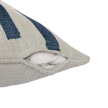 Stacy Garcia  Cotton Blend Poly Filled Pillow in Blue/Ivory, 24" x 24"