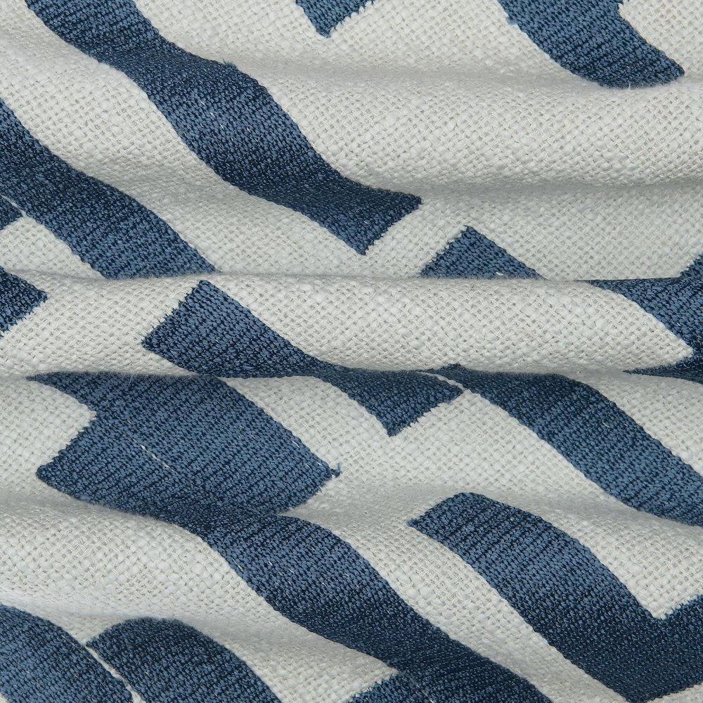 Stacy Garcia  Cotton Blend Poly Filled Pillow in Blue/Ivory, 24" x 24"