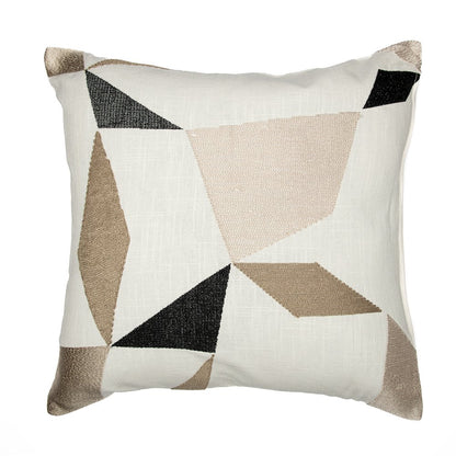 Stacy Garcia  Cotton Blend Poly Filled Pillow in Ivory/Tan, 24" x 24"