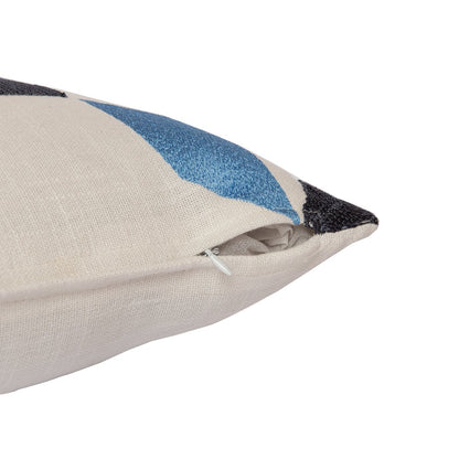 Stacy Garcia  Cotton Blend Poly Filled Pillow in Ivory/Blue, 24" x 24"