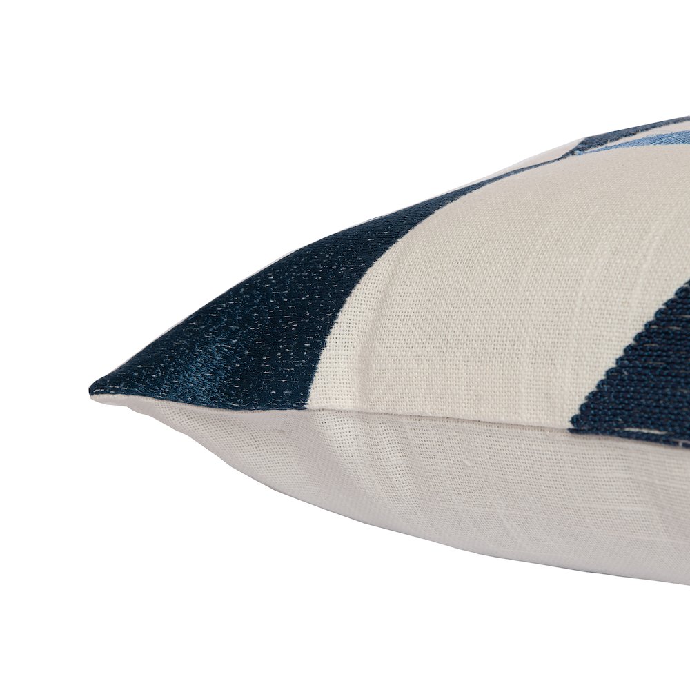 Stacy Garcia  Cotton Blend Poly Filled Pillow in Ivory/Blue, 24" x 24"