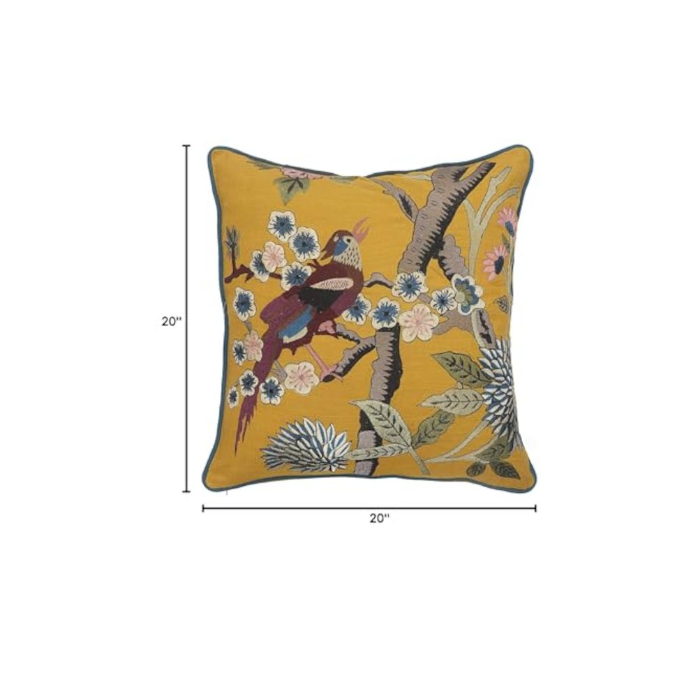Yellow Bird of Paradise Throw Pillow