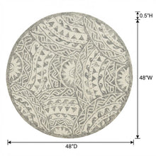 Gray Indoor Round Area Rug With Transitional Design For Living Space