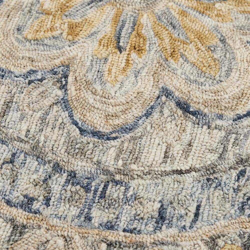 Gray Indoor Round Area Rug With Classic Design For Living Room
