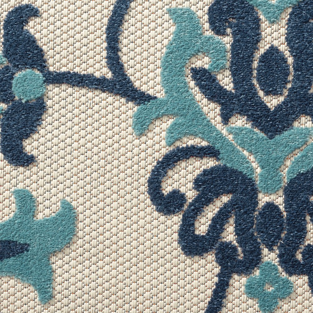 Copa Cabana Durable Performance Area Rug Outdoor in Blue/Beige, 7'10" x 9'10"