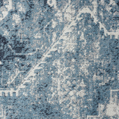 Lanham Durable Performance Area Rug Indoor in Blue/Ivory, 7'9" x 9'9"