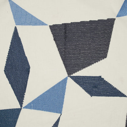 Stacy Garcia  Cotton Blend Poly Filled Pillow in Ivory/Blue, 24" x 24"