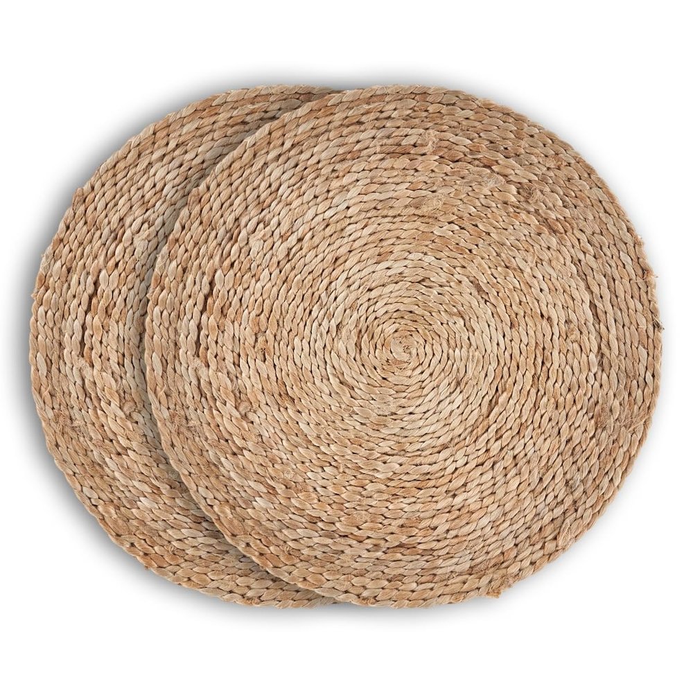 Solid Braided Jute Placemats, Set of Two