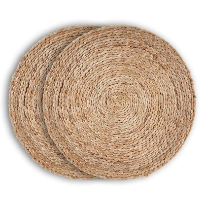 Solid Braided Jute Placemats, Set of Two